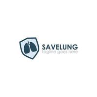 Save Lung logo design template with badge, simple and unique. perfect for business, medice, company, health, etc. vector