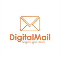 Digital Mail logo design template with technology style, simple and minimalist. perfect for business, company, mobile, etc. vector