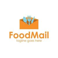 Food Mail logo design template simple and unique. perfect for business, company, store, restaurant, etc. vector