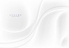 Abstract 3d elegant white wave lines on clean silk fabric background vector