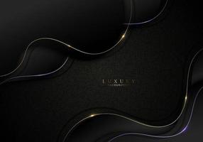 Abstract 3D elegant black wave curve shape background vector