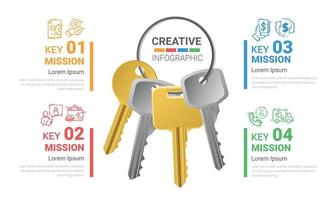 Business key infographics design vector