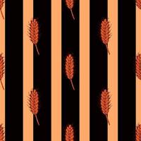 Wheat seamless pattern. Cereal crop sketch. vector