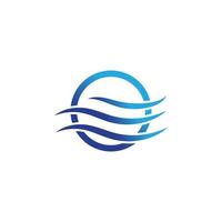 water wave logo design template vector