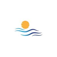 water wave logo design template vector