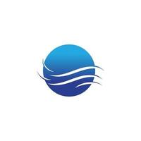 water wave logo design template vector