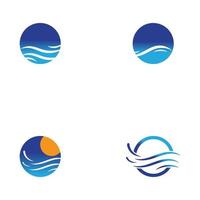 water wave logo design template vector