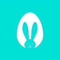 Easter egg shape with bunny ears silhouette vector