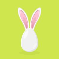 Easter egg shape with bunny ears silhouette vector