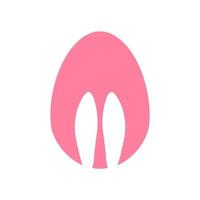 Easter egg shape with bunny ears silhouette vector