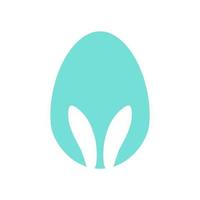 Easter egg shape with bunny ears silhouette vector