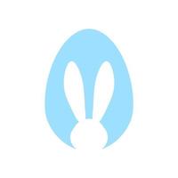 Easter egg shape with bunny ears silhouette vector