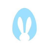 Easter egg shape with bunny ears silhouette vector