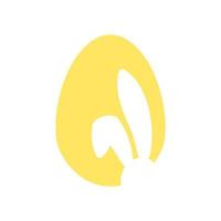 Easter egg shape with bunny ears silhouette vector