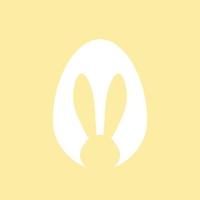 Easter egg shape with bunny ears silhouette vector