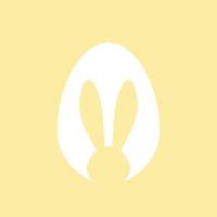 Easter egg shape with bunny ears silhouette vector