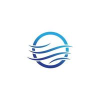 water wave logo design template vector