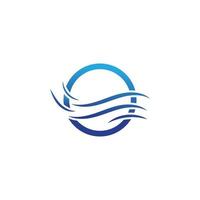 water wave logo design template vector