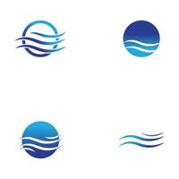 water wave logo design template vector