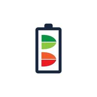 plantilla de diseño de ilustración vectorial del icono del logotipo de la batería de alimentación. icono del vector de carga de la batería. potencia de la batería y logotipo del relámpago