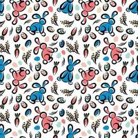 Pattern with bunnies and carrots for Easter vector
