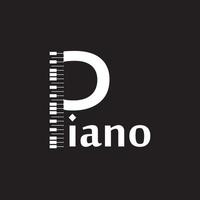 plantilla de ilustración de vector de icono de piano