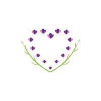 Fresh Lavender flower logo vector flat design