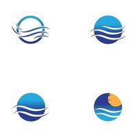 water wave logo design template vector