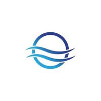 water wave logo design template vector