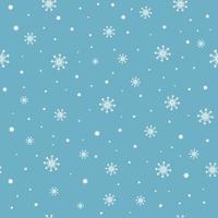 Christmas seamless pattern with snowflakes on a blue background. vector