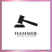 Flat black hammer  logo premium elegant template vector eps 10