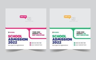 School admission social media timeline cover design template pro download vector