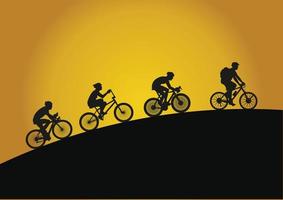 Bmx bicycle silhouettes vector set