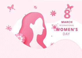 International women s day side view paper style vector