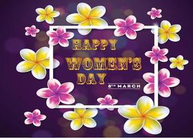 8 March. Happy Womens Day Floral vector