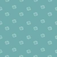 White botanic leaves seamless pattern in hand drawn stylistic. Blue pastel background. Simple design. vector