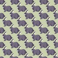 Seamless pattern of rabbit. Domestic animals on colorful background. Vector illustration for textile.