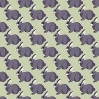 Seamless pattern of rabbit. Domestic animals on colorful background. Vector illustration for textile.