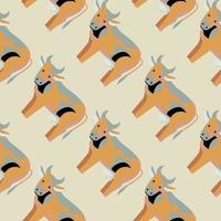 Seamless pattern cow on beige background. Texture of farm animals for any purpose. vector