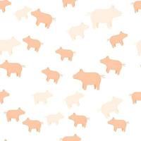 Cute pigs seamless pattern. Background of livestock animals . vector
