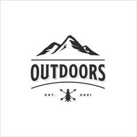diseño de icono de plantilla de ilustración de vector vintage de logotipo de montaña. logotipo al aire libre para viajes de aventura