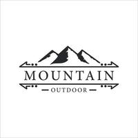 logotipo de montaña vintage vector ilustración plantilla icono diseño
