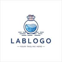 beaker lab logo line art vector illustration template icon design. liquid lab concept for company