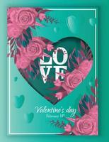 colección de plantillas de tarjetas de san valentín decoración de corazones dinámicos coloridos vector