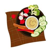 Hummus cooking and ingredients for hummus, hand drawn vector illustration.