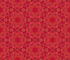 Abstract fractal eamless pattern. Arabic line ornament with star floral mandala shapes. vector