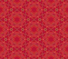 Abstract fractal eamless pattern. Arabic line ornament with star floral mandala shapes. vector