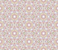 Abstract fractal eamless pattern. Arabic line ornament with star floral mandala shapes. vector