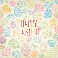 PrintHappy Easter greeting card. Easter holiday egg ornamental background. vector