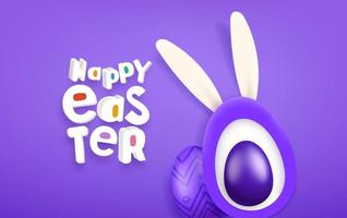 Happy Easter horizontal vector card with inscription